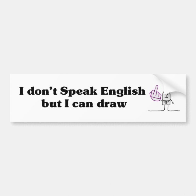 Autocollant De Voiture Je ne parle pas anglais - Bumper Sticker (Devant)