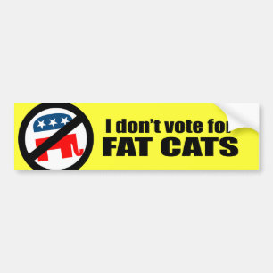 Autocollant De Voiture Je ne vote pas pour des CHATS de FAT