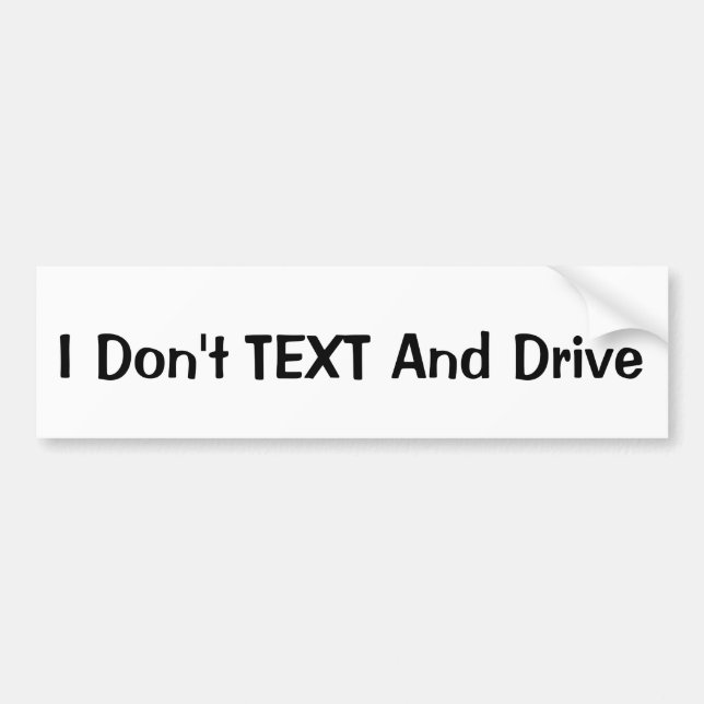 Autocollant De Voiture Je n'envoie pas de texte et de lecteur (Devant)