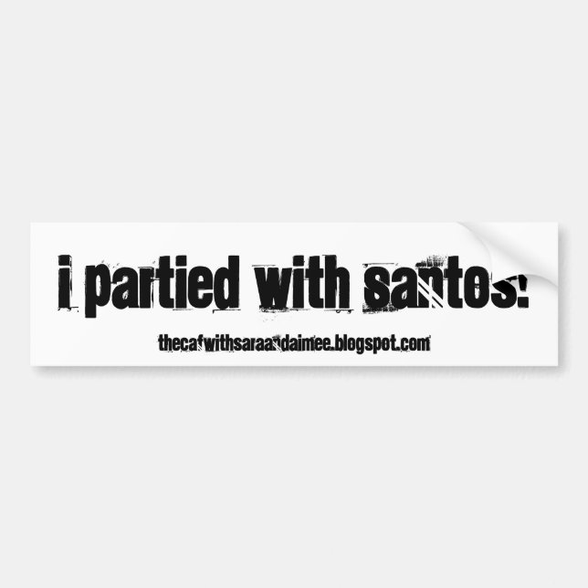 Autocollant De Voiture Je partied avec Santos ! (Devant)