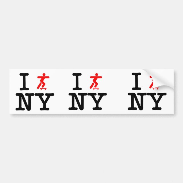 Autocollant De Voiture Je patine valeur de New York (Devant)