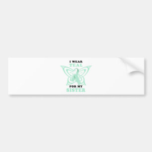 Autocollant De Voiture Je porte Teal pour ma soeur