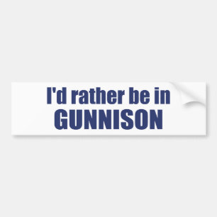 Autocollant De Voiture Je préfère être à Gunnison au Colorado