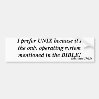 Autocollant De Voiture Je préfère UNIX