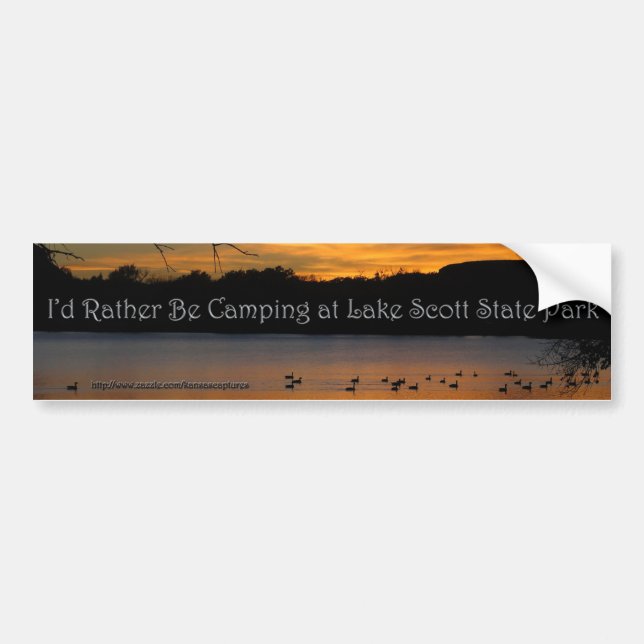 Autocollant De Voiture Je préférerais aller au camping au Lake Scott Stat (Devant)