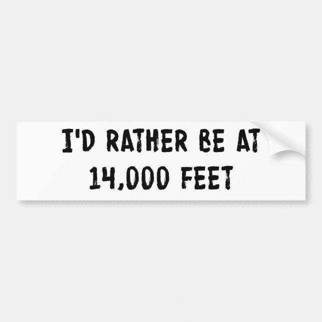 Autocollant De Voiture Je Préférerais Être À 4 000 Pieds (Devant)