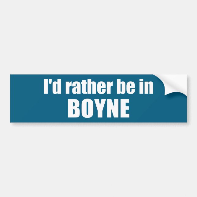 Autocollant De Voiture Je préférerais être à Boyne Michigan (Devant)
