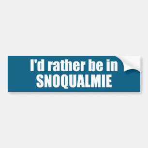 Autocollant De Voiture Je préférerais être à Snoqualmie Washington