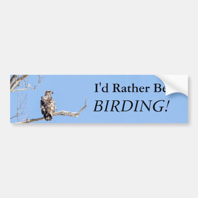 Autocollant De Voiture Je Préférerais Être Birding ! (Devant)