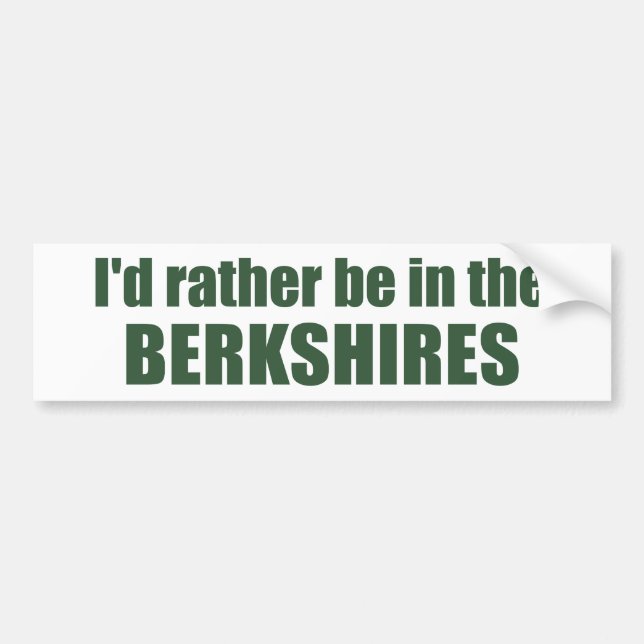 Autocollant De Voiture Je Préférerais Être Dans Les Berkshires (Devant)