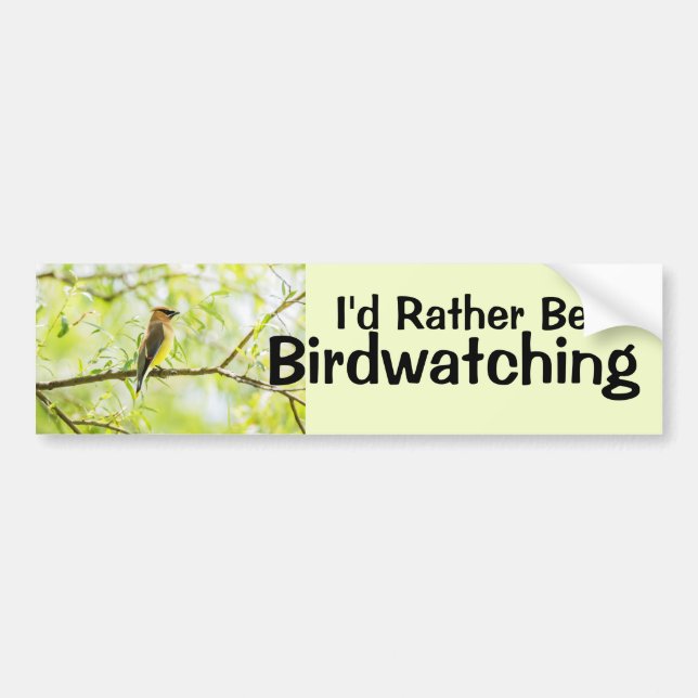 Autocollant De Voiture Je Préférerais Être Observateur D'Oiseaux (Devant)