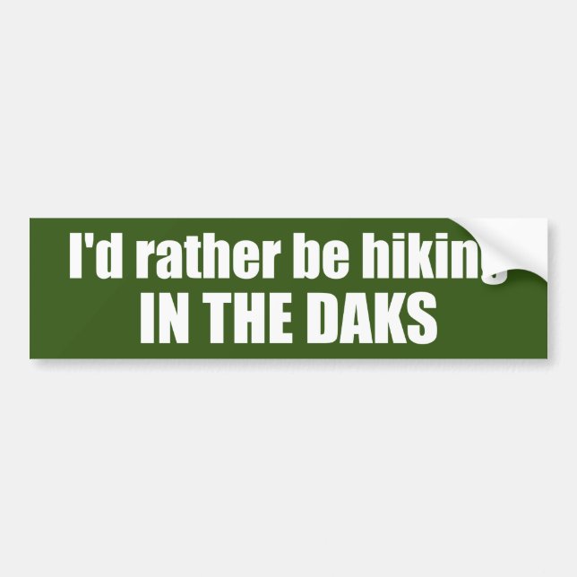 Autocollant De Voiture Je Préférerais Être Randonnée Dans Les Adirondacks (Devant)