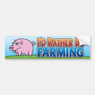 Autocollant De Voiture Je préférerais faire de l'agriculture ! (agricultu