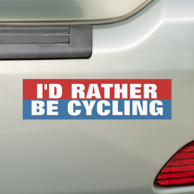 Autocollant De Voiture Je préférerais faire du vélo (En voiture)