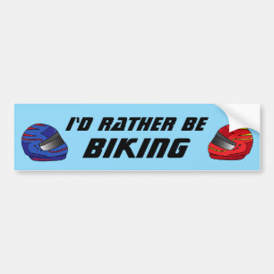 Autocollant De Voiture Je préfèrerais faire du vélo Amusement Motard Moto