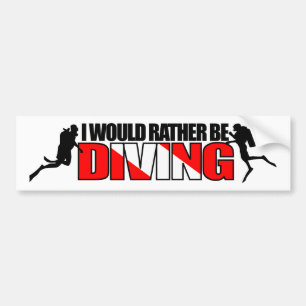 Autocollant De Voiture Je Préférerais Plonger Bumpersticker