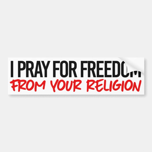 Autocollant De Voiture Je prie pour la liberté de votre religion (Devant)
