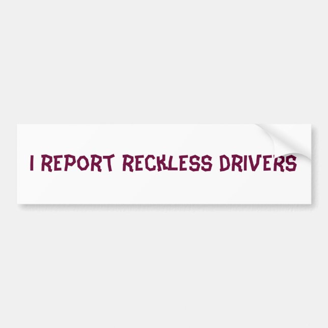 Autocollant De Voiture Je rapporte les conducteurs imprudents (Devant)