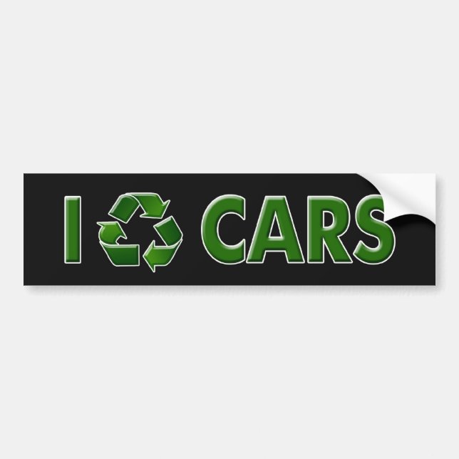 Autocollant De Voiture Je Recycle Les Voitures (Devant)