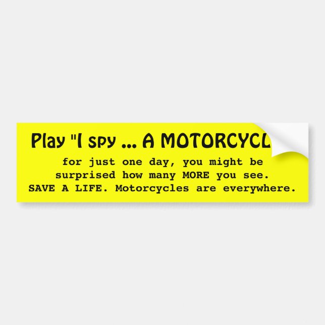 AUTOCOLLANT DE VOITURE JE REMARQUE UNE MOTO (Devant)