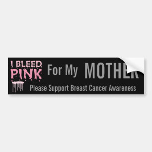 Autocollant De Voiture Je saigne le rose pour ma conscience de cancer du