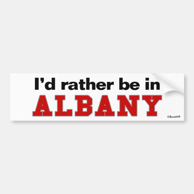 Autocollant De Voiture Je serais plutôt à Albany (Devant)