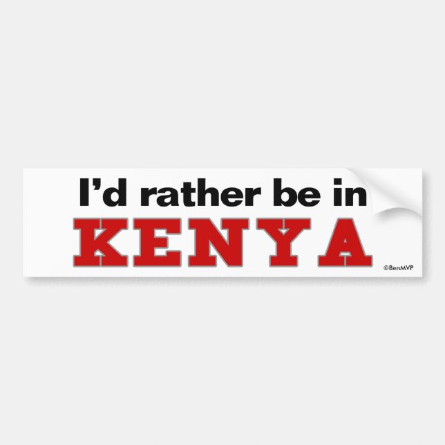 Autocollant De Voiture Je serais plutôt au Kenya (Devant)