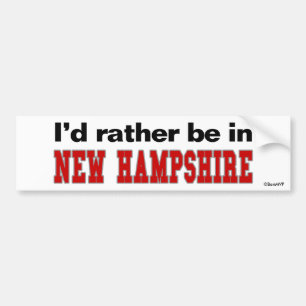 Autocollant De Voiture Je serais plutôt au New Hampshire