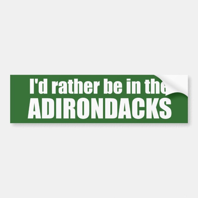 Autocollant De Voiture Je serais plutôt dans l'Adirondacks (Devant)