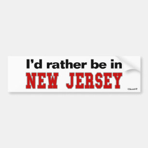Autocollant De Voiture Je serais plutôt dans le New Jersey