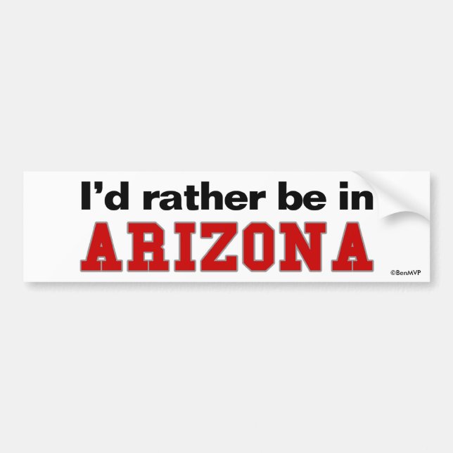 Autocollant De Voiture Je serais plutôt en Arizona (Devant)