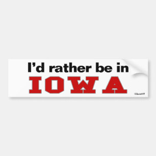 Autocollant De Voiture Je serais plutôt en Iowa