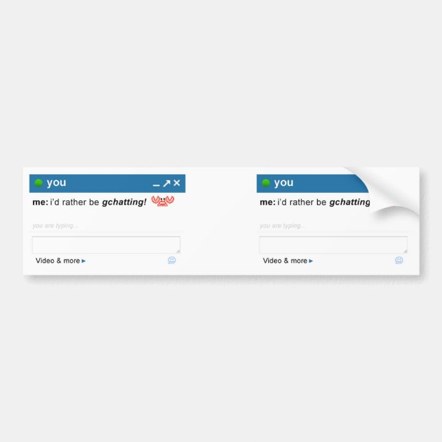 Autocollant De Voiture Je serais plutôt Gchatting (Devant)