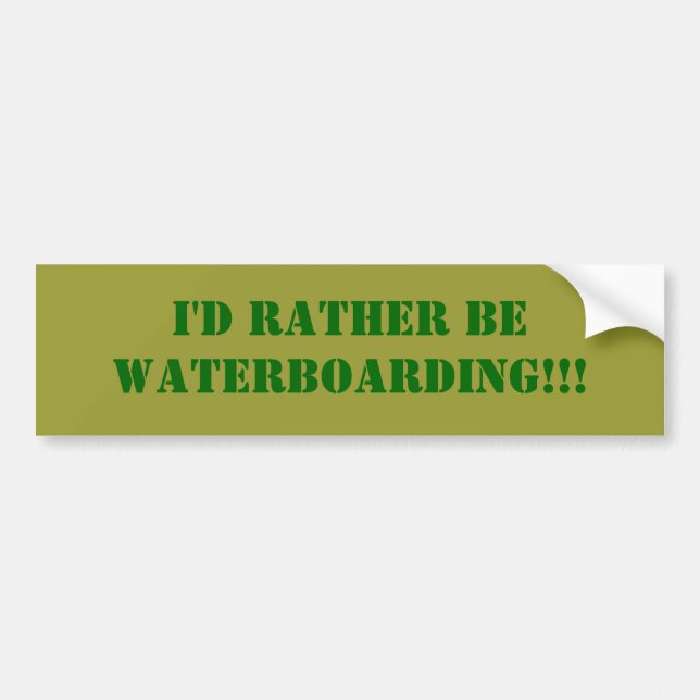 Autocollant De Voiture Je serais plutôt WATERBOARDING ! ! ! (Devant)