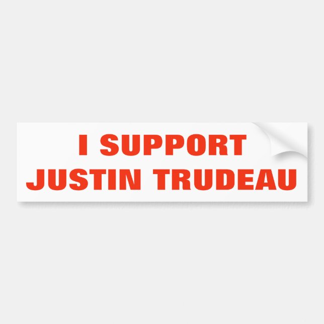 Autocollant De Voiture Je soutiens Justin Trudeau Supporters Canada Uniqu (Devant)