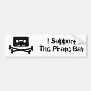 Autocollant De Voiture Je soutiens la baie de pirate