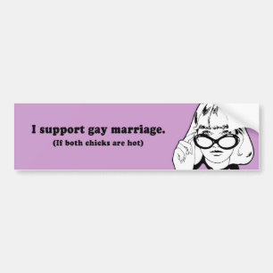 AUTOCOLLANT DE VOITURE JE SOUTIENS LE MARIAGE HOMOSEXUEL