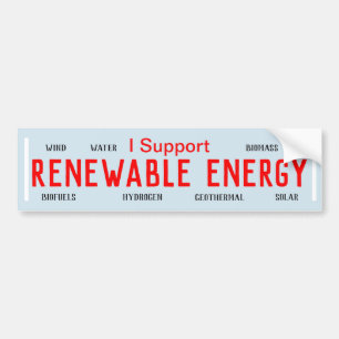 Autocollant De Voiture Je soutiens les énergies renouvelables