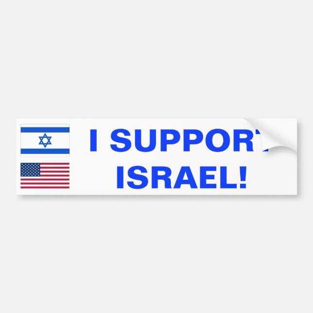 Autocollant De Voiture Je soutiens l'Israël ! adhésif pour pare-chocs (Devant)