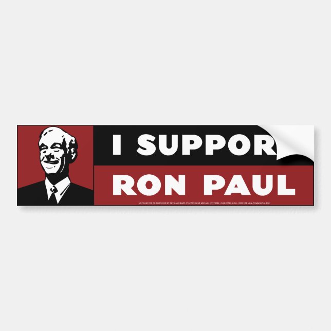 Autocollant De Voiture Je soutiens Ron Paul - rouge (Devant)
