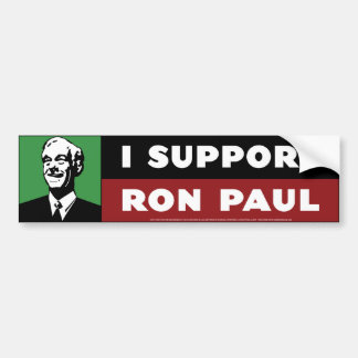 Autocollant De Voiture Je soutiens Ron Paul - vert