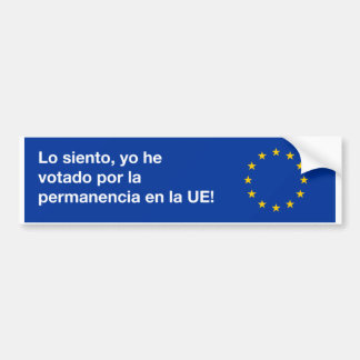 Autocollant De Voiture "Je suis adhésif pour pare-chocs d'UE désolée"