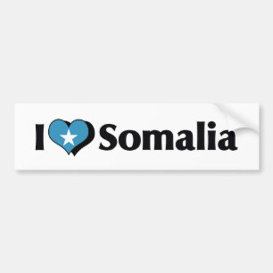 Autocollant De Voiture Je suis amoureux du drapeau de la Somalie
