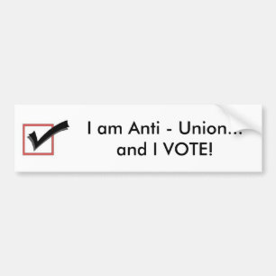 Autocollant De Voiture Je suis anti- union… et JE VOTE !