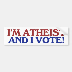 Autocollant De Voiture Je suis athée et je vote