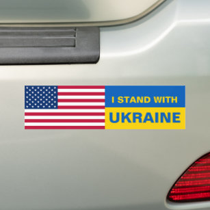 Autocollant De Voiture Je Suis Avec L'Ukraine États-Unis Drapeau Solidari