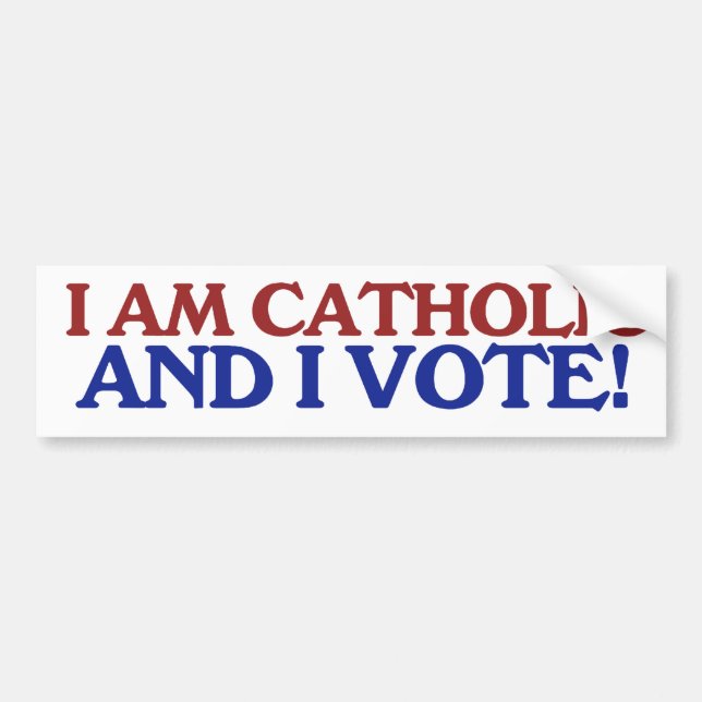 Autocollant De Voiture Je suis catholique et je vote (Devant)