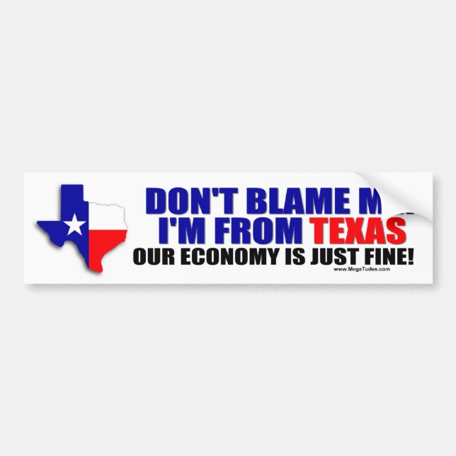 Autocollant De Voiture Je suis du Texas (Devant)
