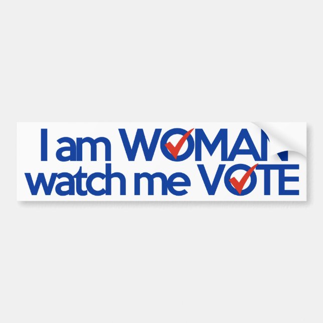 Autocollant De Voiture Je suis FEMME m'observe VOTER (Devant)