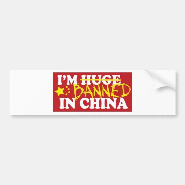 Autocollant De Voiture Je suis interdit en Chine (Devant)